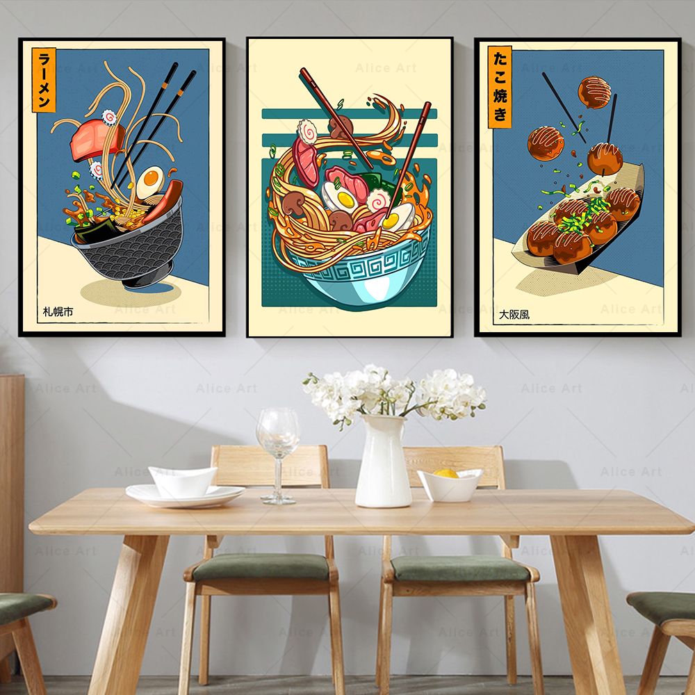 Japanese Lifestyle And Food - Japon tarzı Poster mutfak gıda tuval