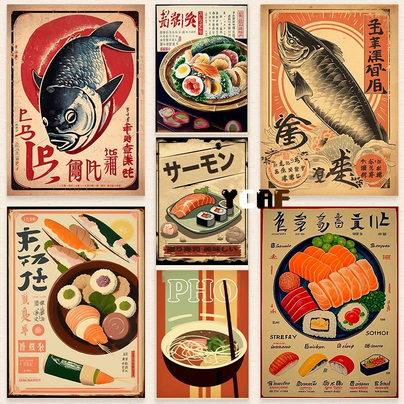 Vintage japon gıda posteri tuv - Japanese Lifestyle And Food incelemesi ve fiyatı