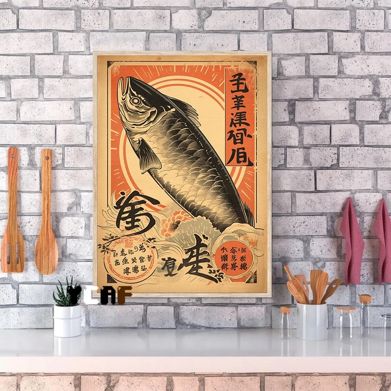 Vintage japon gıda posteri tuv - Japanese Lifestyle And Food incelemesi ve fiyatı